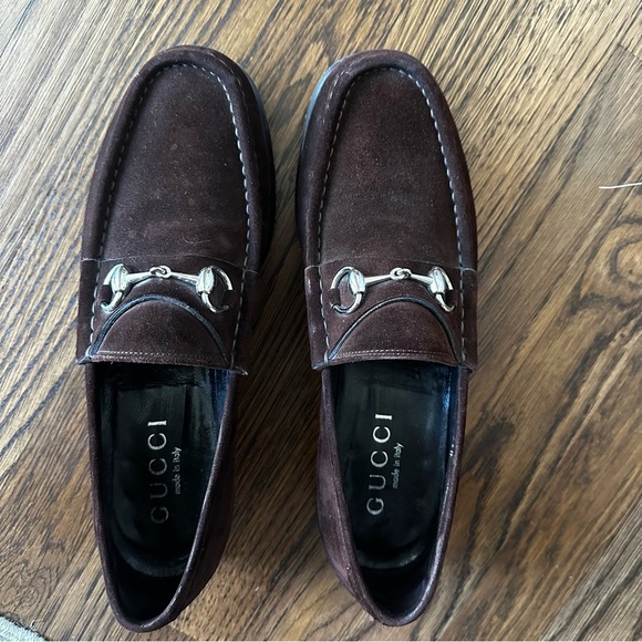 Men’s Gucci Horsebit Brown suede Loafers dress shoes - Picture 8 of 13